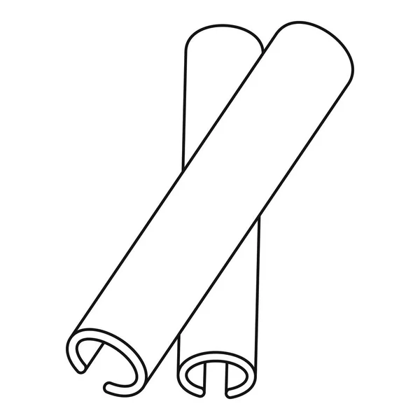 Icono de especias de palo de canela, estilo de esquema — Vector de stock