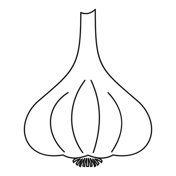 Vitlök vegetabiliska ikon, dispositionsformat — Stock vektor
