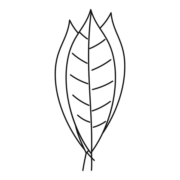 Піктограма листя затоки, стиль контуру — стоковий вектор