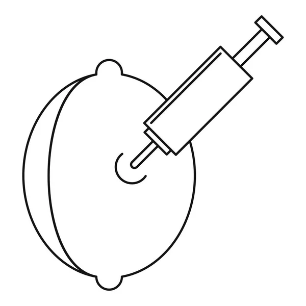 Stříkačku v citronu ikonu styl osnovy — Stockový vektor