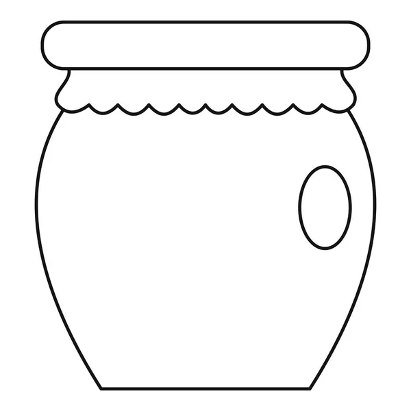 Icono de olla de tarro de miel, estilo de esquema — Archivo Imágenes Vectoriales