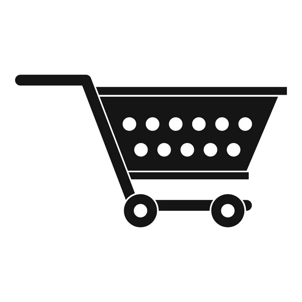 Leere Supermarkt Warenkorb Symbol, einfacher Stil — Stockvektor