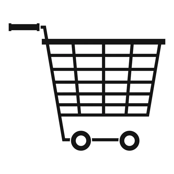 Empty supermarket cart with plastic handles icon — Stock Vector
