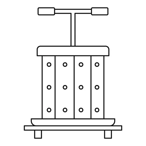 Druk voor druiven icoon, outline stijl — Stockvector