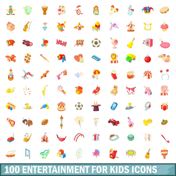 Conjunto de iconos 100 entretenimiento para niños — Vector de stock