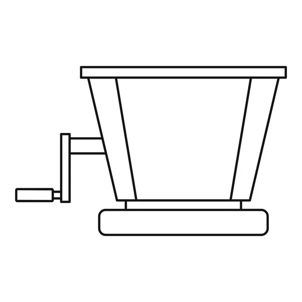 Icône presse-agrumes rétro, style contour — Image vectorielle