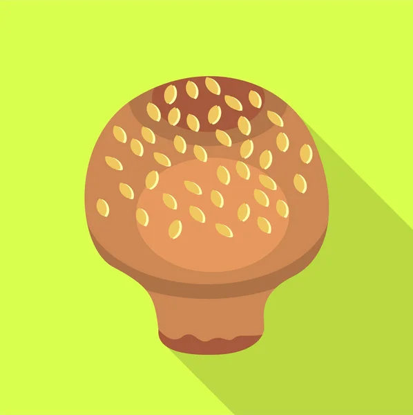 Shiitake mushroom icon, flat style — Stock Vector