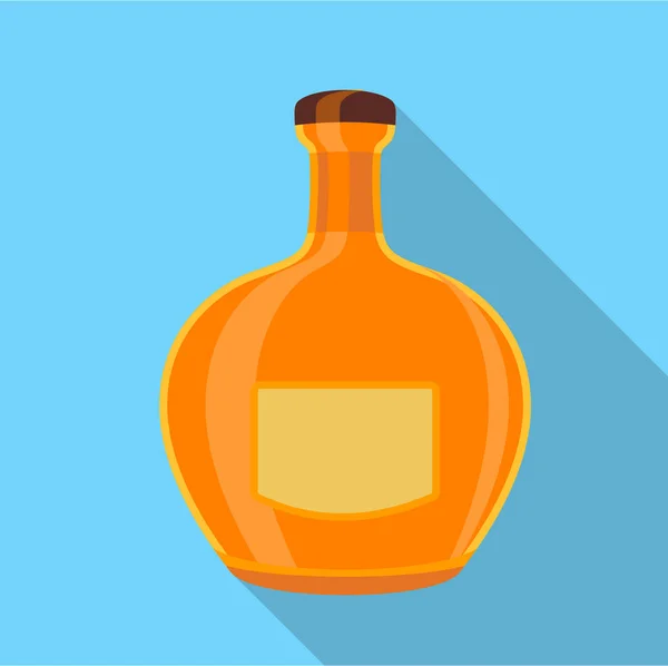 Icono de botella de vidrio naranja, estilo plano — Archivo Imágenes Vectoriales