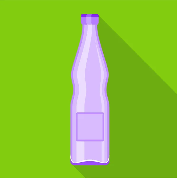 Lege glazen fles pictogram, vlakke stijl — Stockvector