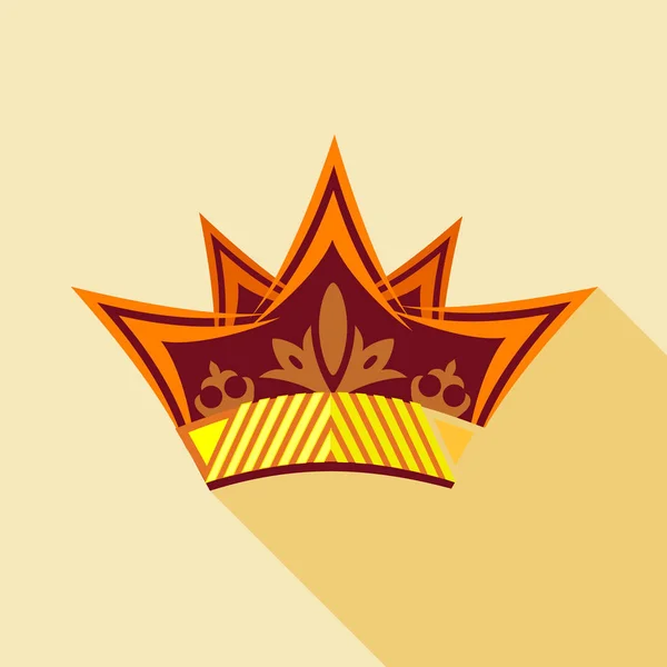 Vintage korony ikona, płaski — Wektor stockowy