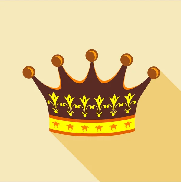 Crown icon, flat style — Stock Vector