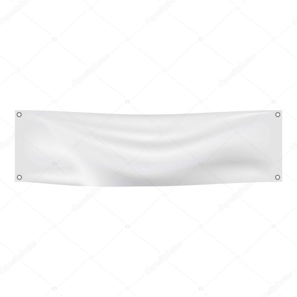 White banner mockup, realistic style