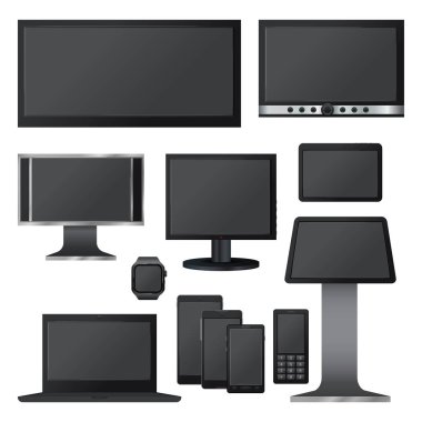 Siyah ekran mockup kurulum, gerçekçi