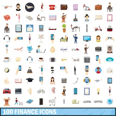 100 finans simgesi, çizgi film biçimi
