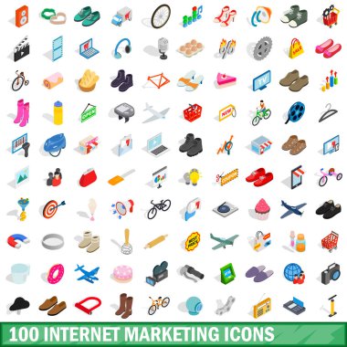 100 internet pazarlama Icons set