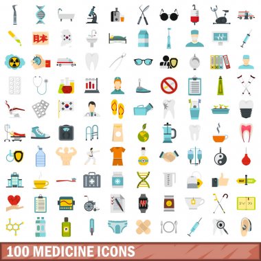 100 tıp simgeler kümesi, stil düz