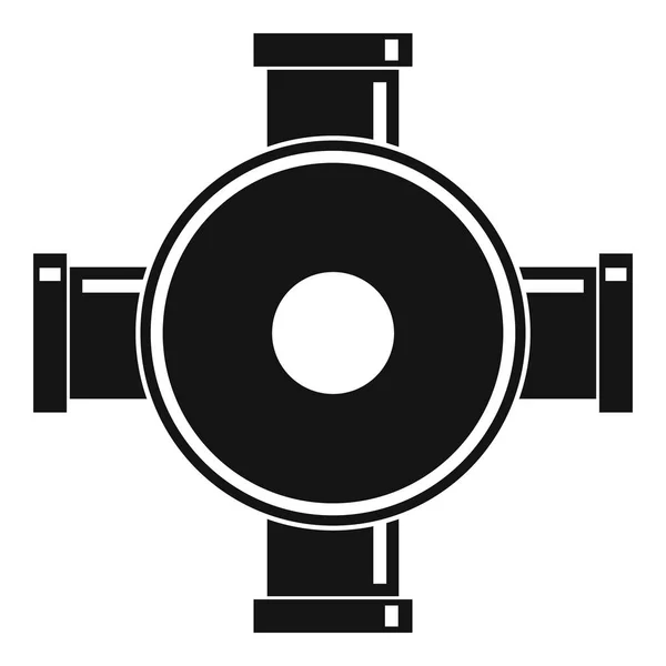 Potrubní armatury ikona, jednoduchý styl — Stockový vektor