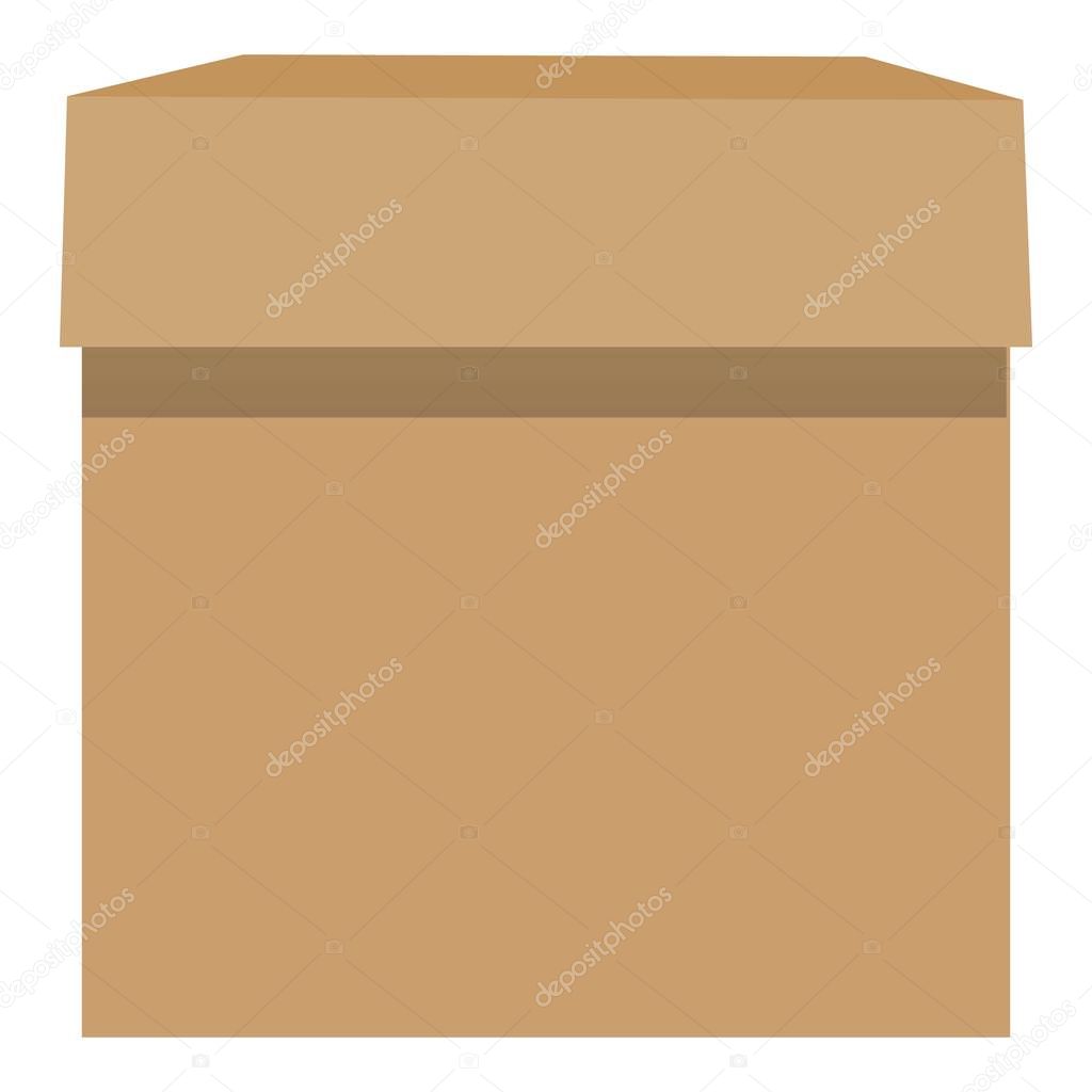 Cardboard box mockup, realistic style