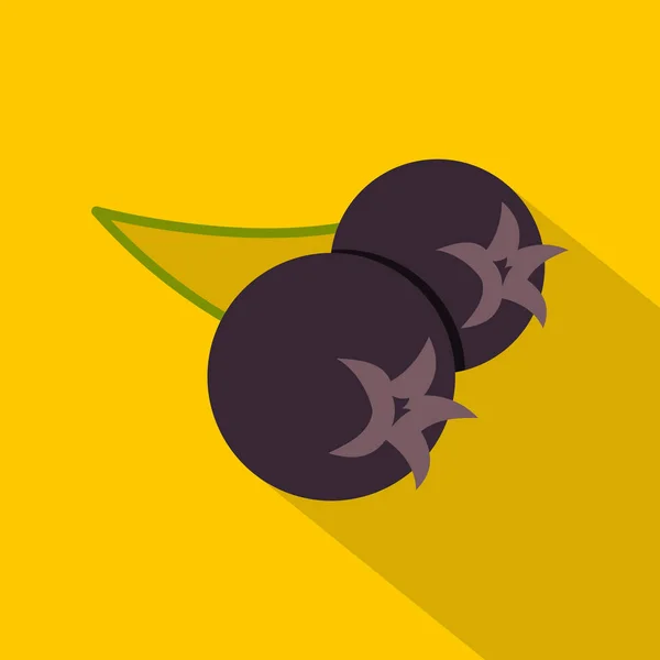 Verse chokeberry of aronia berry pictogram, vlakke stijl — Stockvector