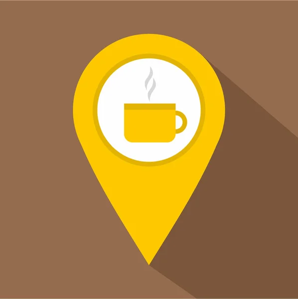 Tagu geo mapy żółtą ikoną kubek kawy lub herbaty — Wektor stockowy