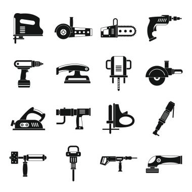 Elektrikli Araçlar Icons set, basit tarzı