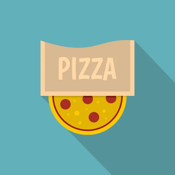 Emblema de pizza para ícone de pizzaria, estilo plano — Vetor de Stock