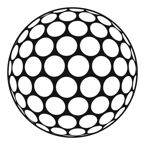 Černá a bílá golf ball ikona, jednoduchý styl — Stockový vektor
