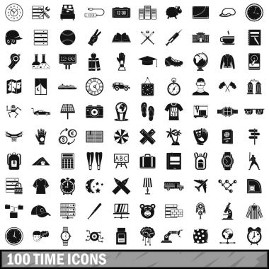100 saat Icons set, basit tarzı