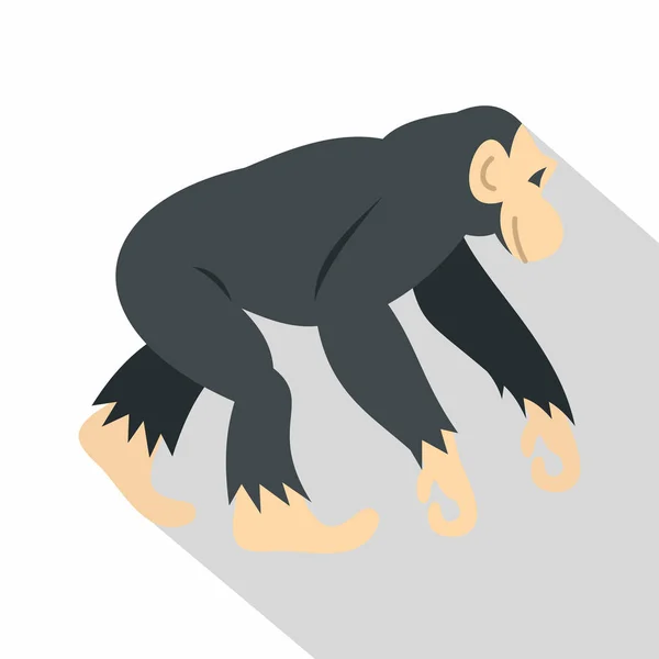 Chimpancé, icono, estilo plano — Vector de stock