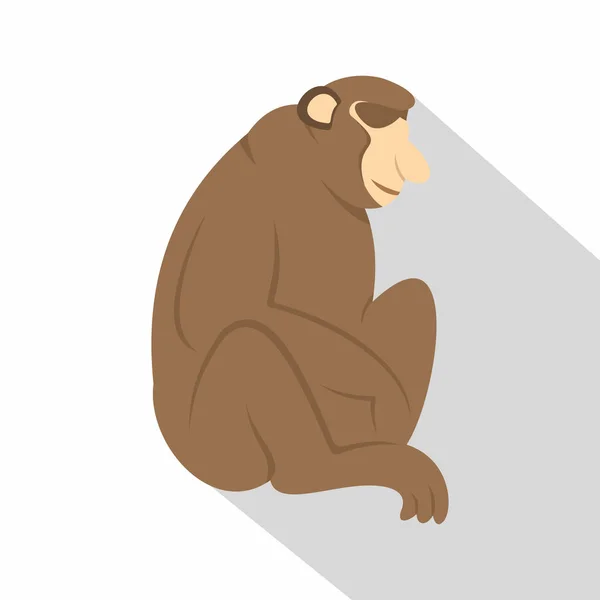 Orangután majom ikon, lapos stílusú — Stock Vector