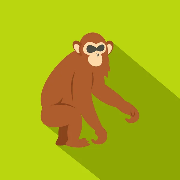 Ícone de macaco de folha cremosa, estilo plano — Vetor de Stock