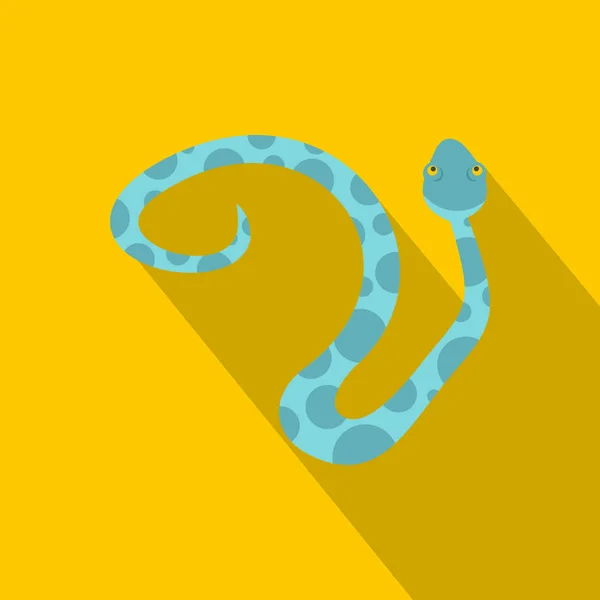 Icono de serpiente manchada azul claro, estilo plano — Vector de stock