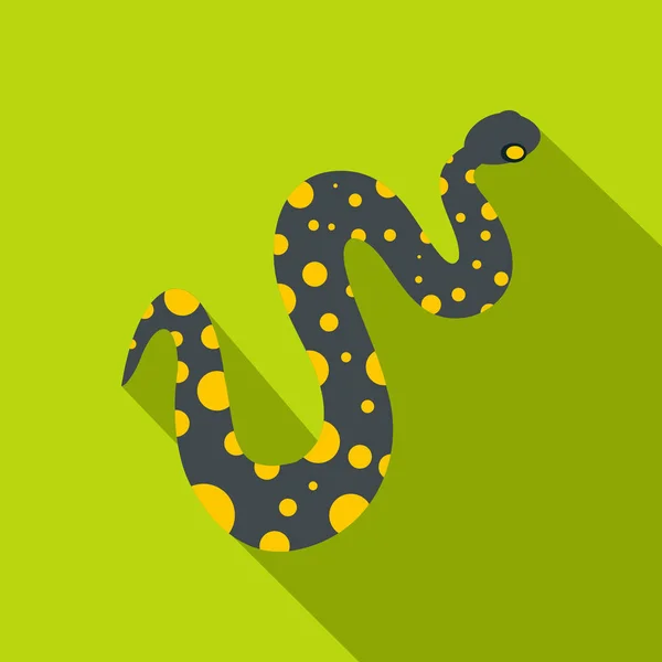 Serpent violet avec icône de taches jaunes, style plat — Image vectorielle