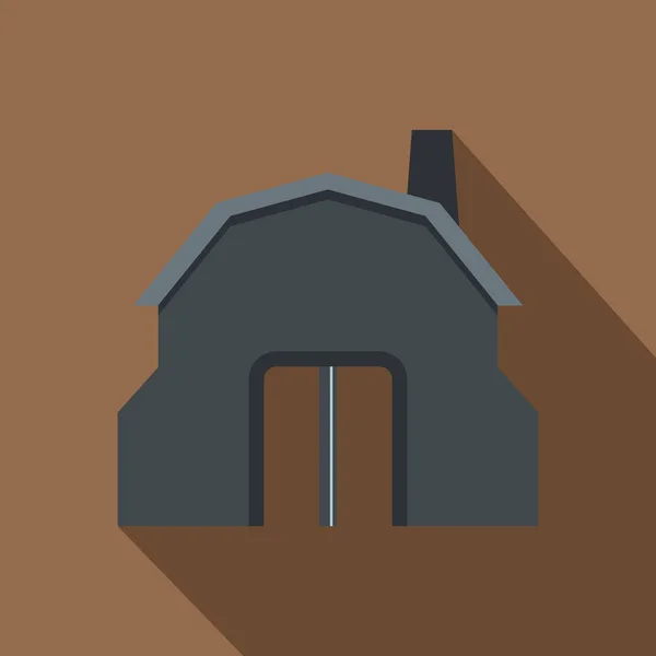 Kovářské dílny budovy ikona, plochý — Stockový vektor