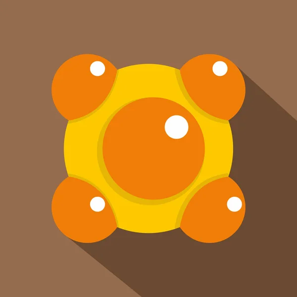 黄色和橙色分子图标，平面样式 — 图库矢量图片