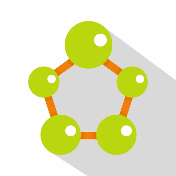 Icono abstracto de moléculas verdes, estilo plano — Archivo Imágenes Vectoriales