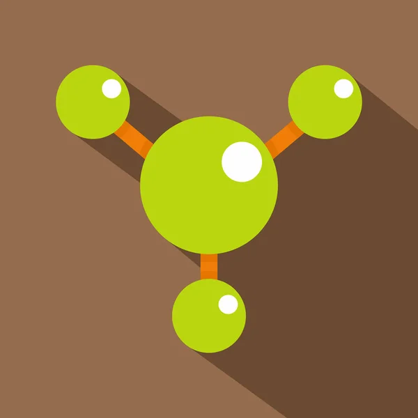 Абстрактные зеленые молекулы икона, плоский стиль — стоковый вектор