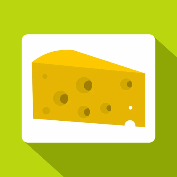 Pieza de icono de queso, estilo plano — Vector de stock
