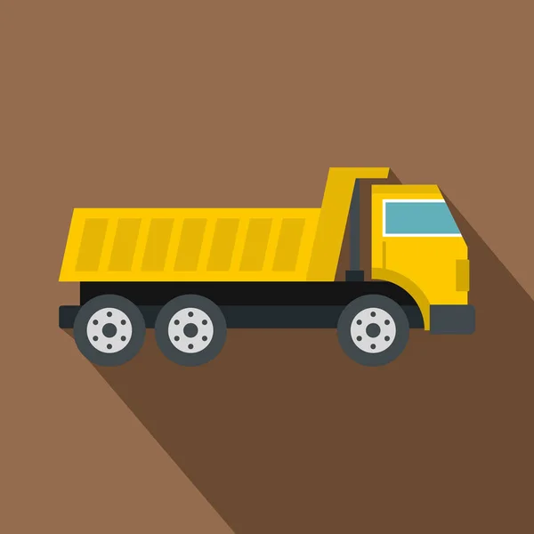Піктограма вантажівки Dumper, плоский стиль — стоковий вектор