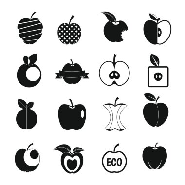 Tasarım logo, basit tarzı Apple Icons set