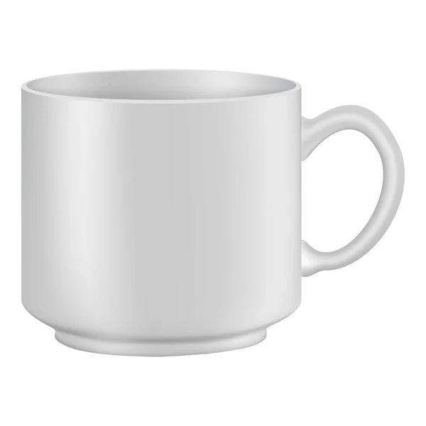 Té blanco o taza de café maqueta, estilo realista — Vector de stock