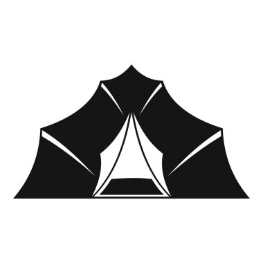 Yürüyüş ve kamp çadır simgesi, basit tarzı