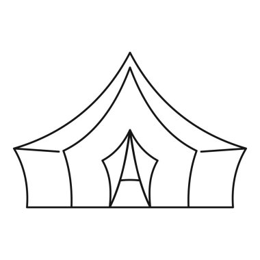 Tente çadır simgesi, anahat stili