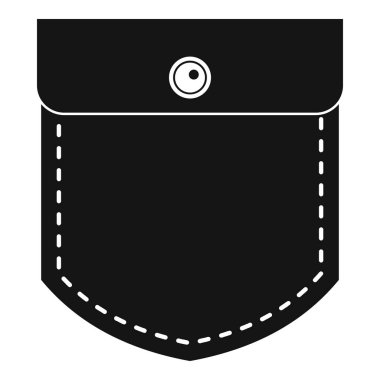 Siyah kot cep simgesi, basit tarzı