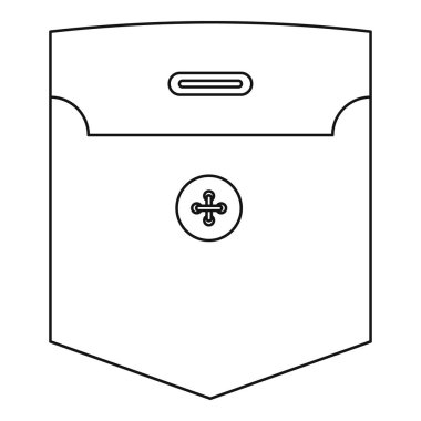 Gömlek cep simgesi, anahat stili