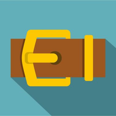 Sarı metal kemer tokası simgesi, düz stil