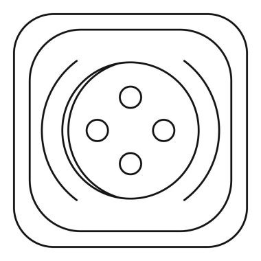 Kare düğme simgesi, anahat stili