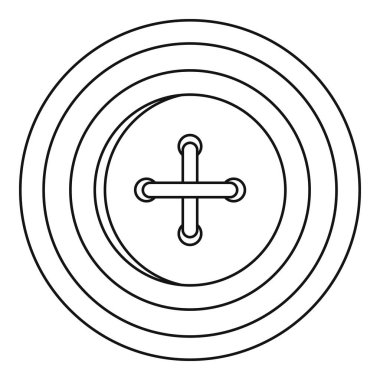 Bir iş parçacığı simgesi, anahat stili ile dikiş düğme