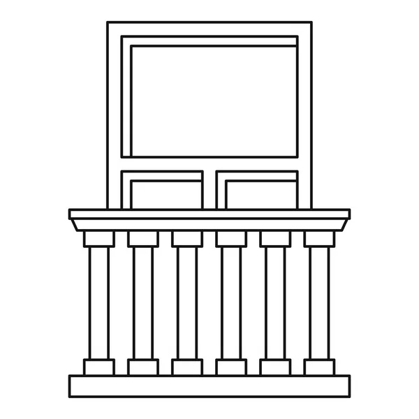 Balkon in klassieke stijl pictogram, Kaderstijl — Stockvector