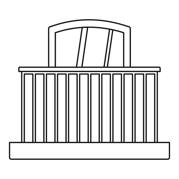 Балкон с перилами иконка, стиль очертаний — стоковый вектор